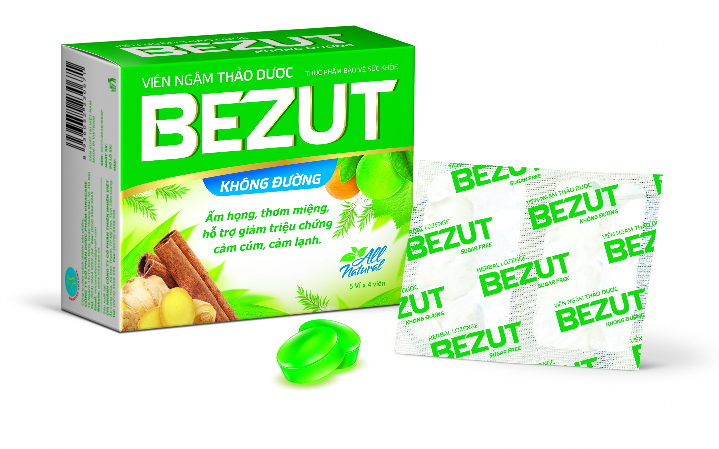 Viên Ngậm Thảo Dược Bezut Không Đường